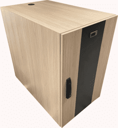 Akustikschrank für das Büro in Holzdesign Büro EDV-Schrank Oberfläche Eiche Dekor
