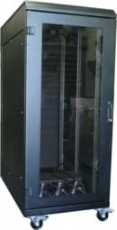 Schwarzes, gedämmtes Rack für den Broadcastbereich Broadcast Rack aus Stahlblech