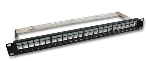 Bild von 19 Zoll Verteilerfeld 1HE, 24 Port, schwarz