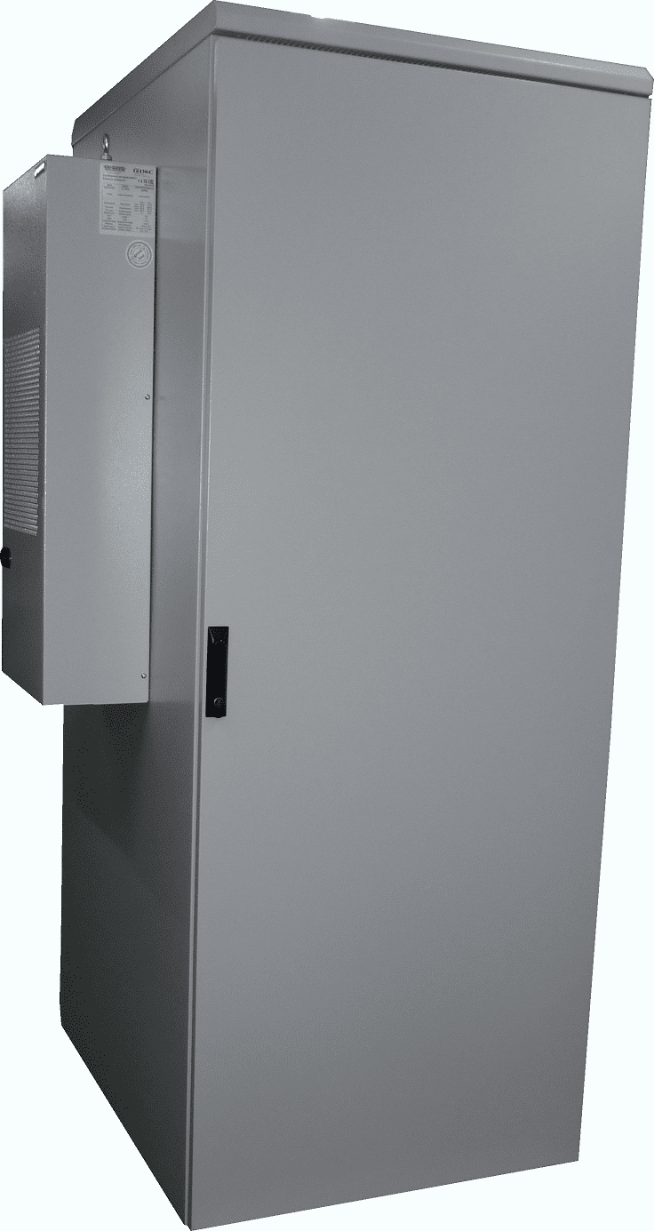 Effektive Kühlung der IT-Technik durch Kompakt-Kühlgeräte Serverschrank mit Kühlgerät an der Seite