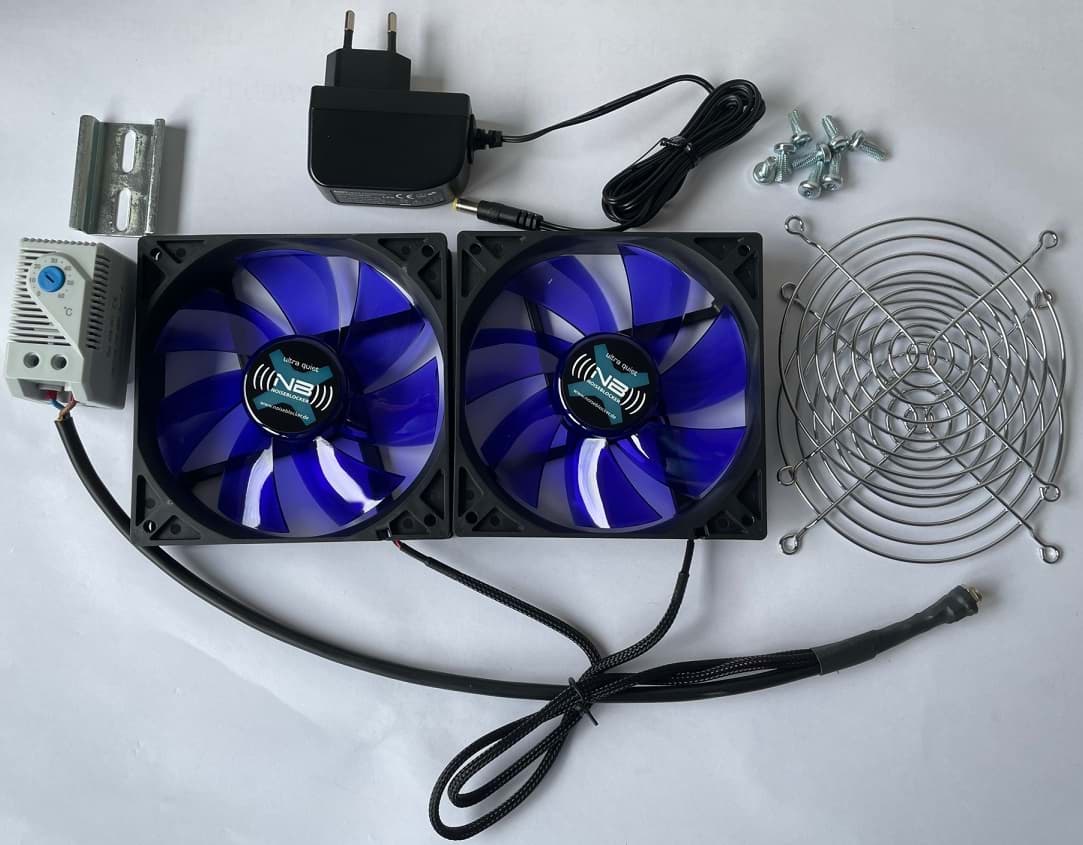 Leiser 12V Lüfter mit Thermostat & Netzteil – Low Noise gegen Wärmestau ...