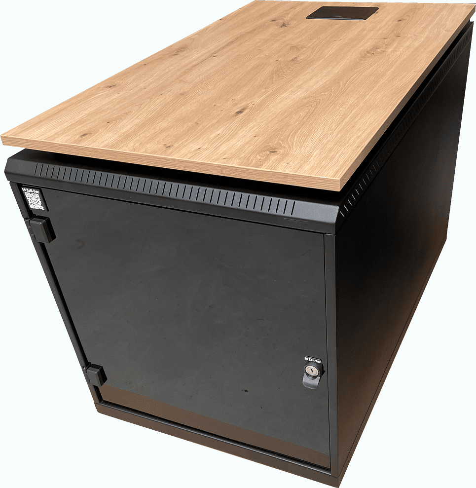 Bild von Mobiles Office-Rack mit Holzablage