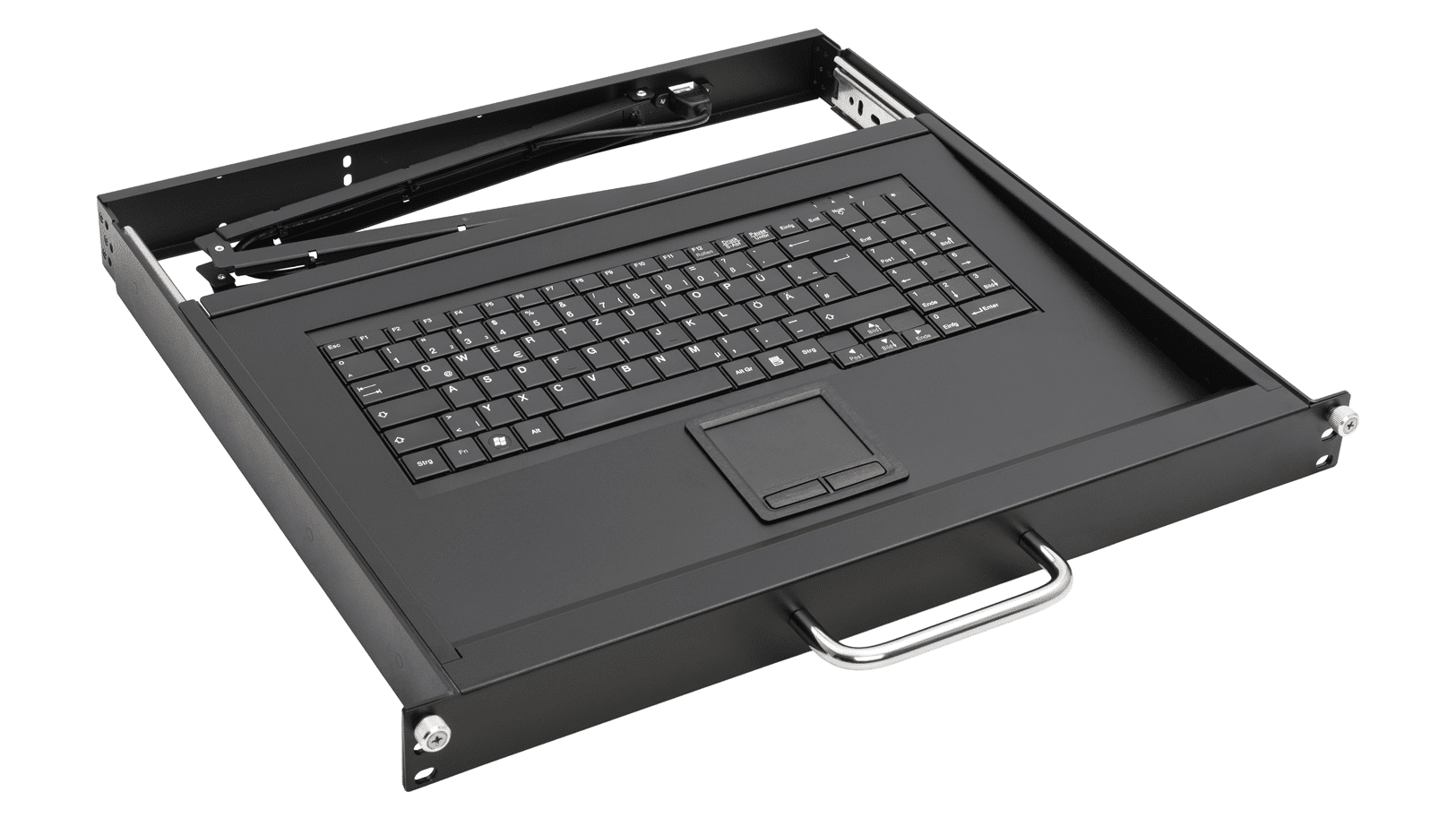 Tastataurschublade mit 1HE Bauhöhe passend in den 19 Zoll EDV-Schrank