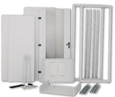 alle Teile des IT-Schrankes von Triton 800breit EDV-Schrank RZA zerlegt
