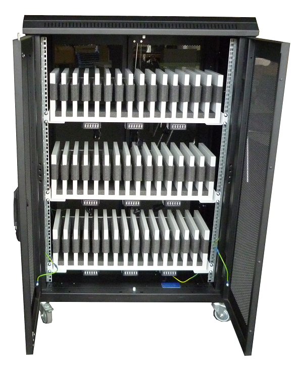 ipad Schrank, Tablet Rollwagen für 45 Tablets für die Schule.